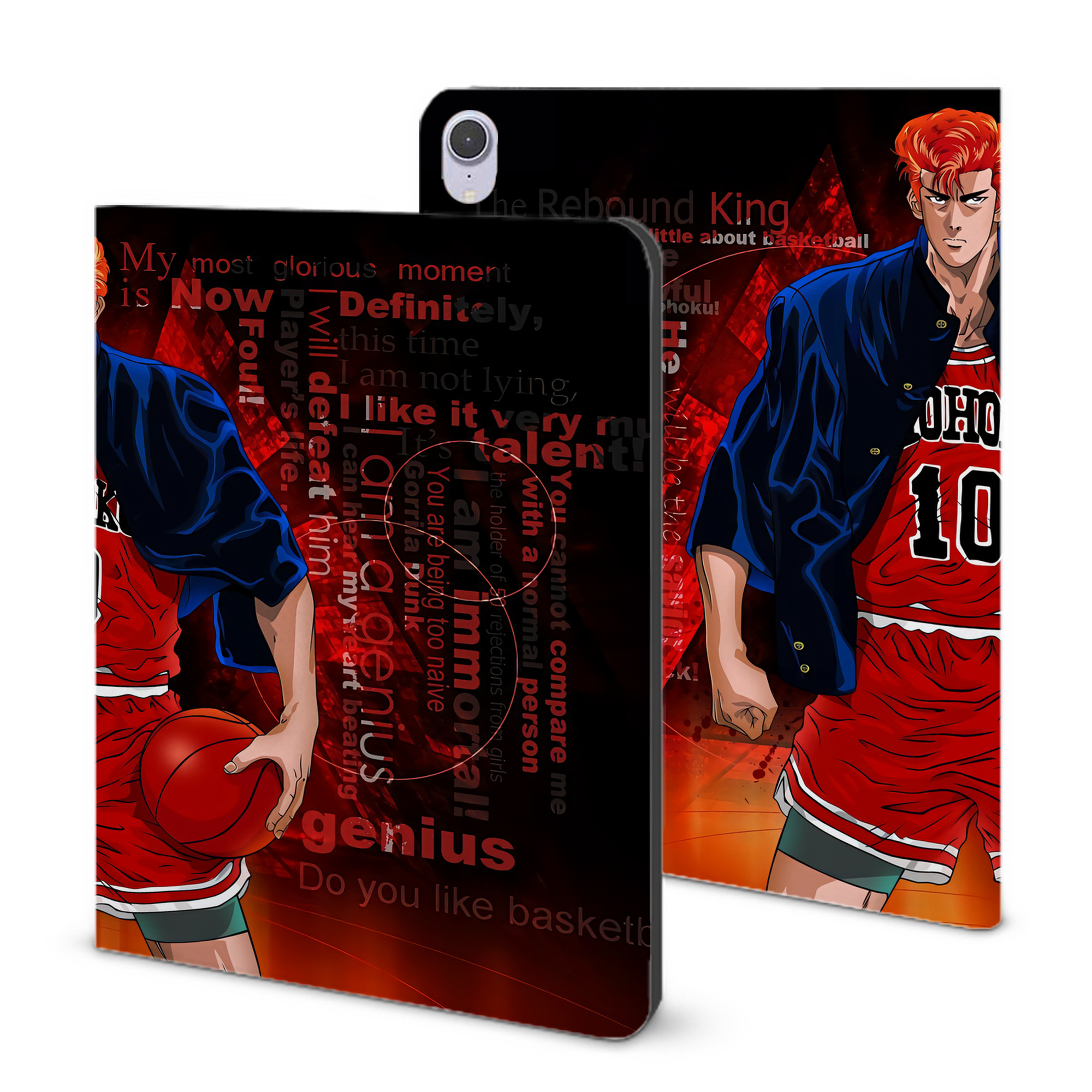 （画像用） SLAM DUNK／スラムダンク IPad ケース ブック型 PUレザー TPU 耐衝撃 軽量 薄型 ペン収納なし 全面保護 IPad 各モデル対応